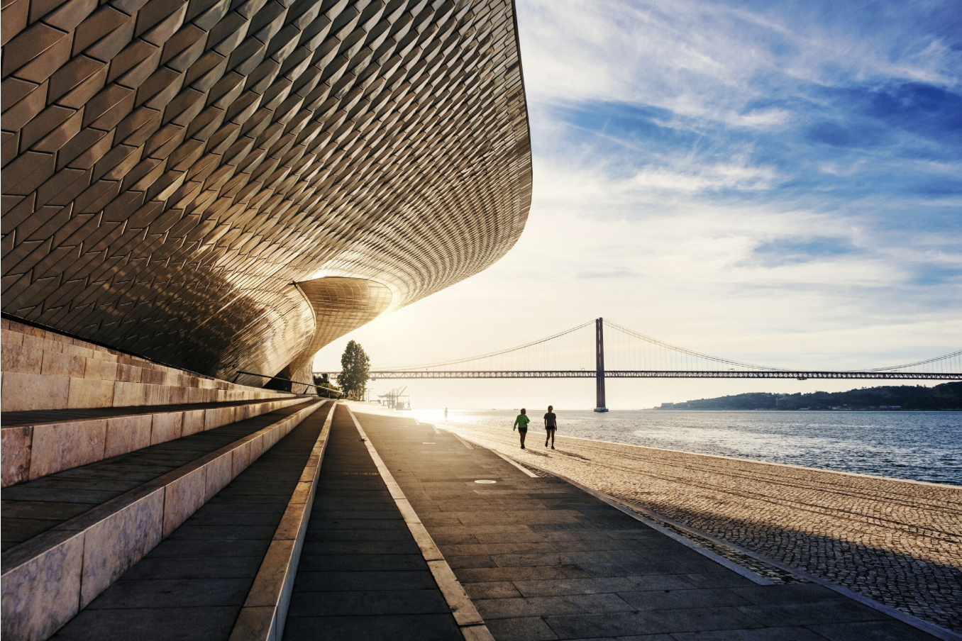Lisbon MAAT Museum and 25 April Bridge